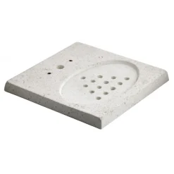 Acquapoint Base in Cemento Bianco Perforata con Griglia di Scarico per Fontane Ground Aquapoint